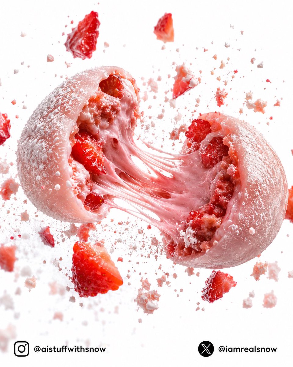 Strawberry Lava Mochi Explosion Photography preview image