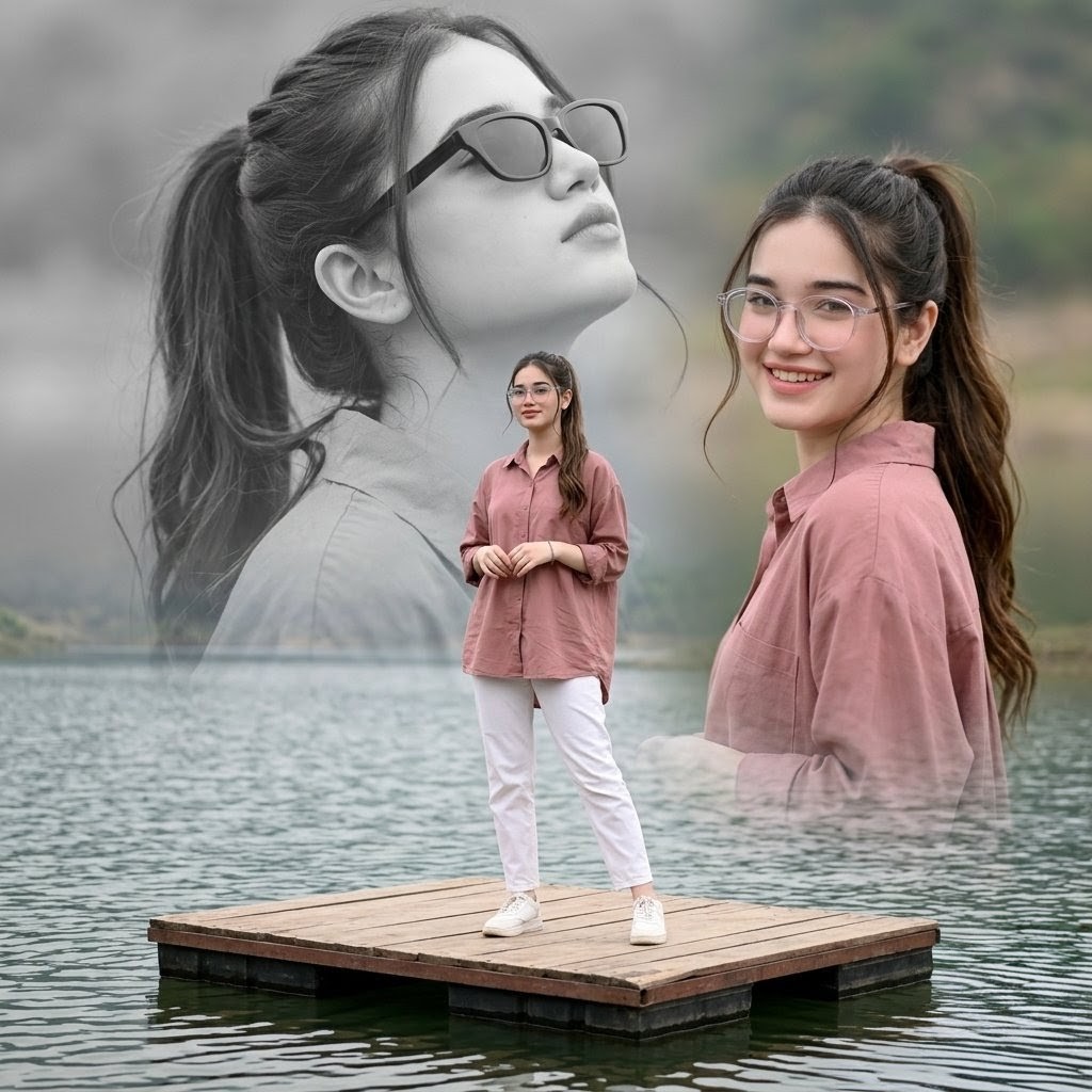Dreamy Lake Triple Portrait preview image