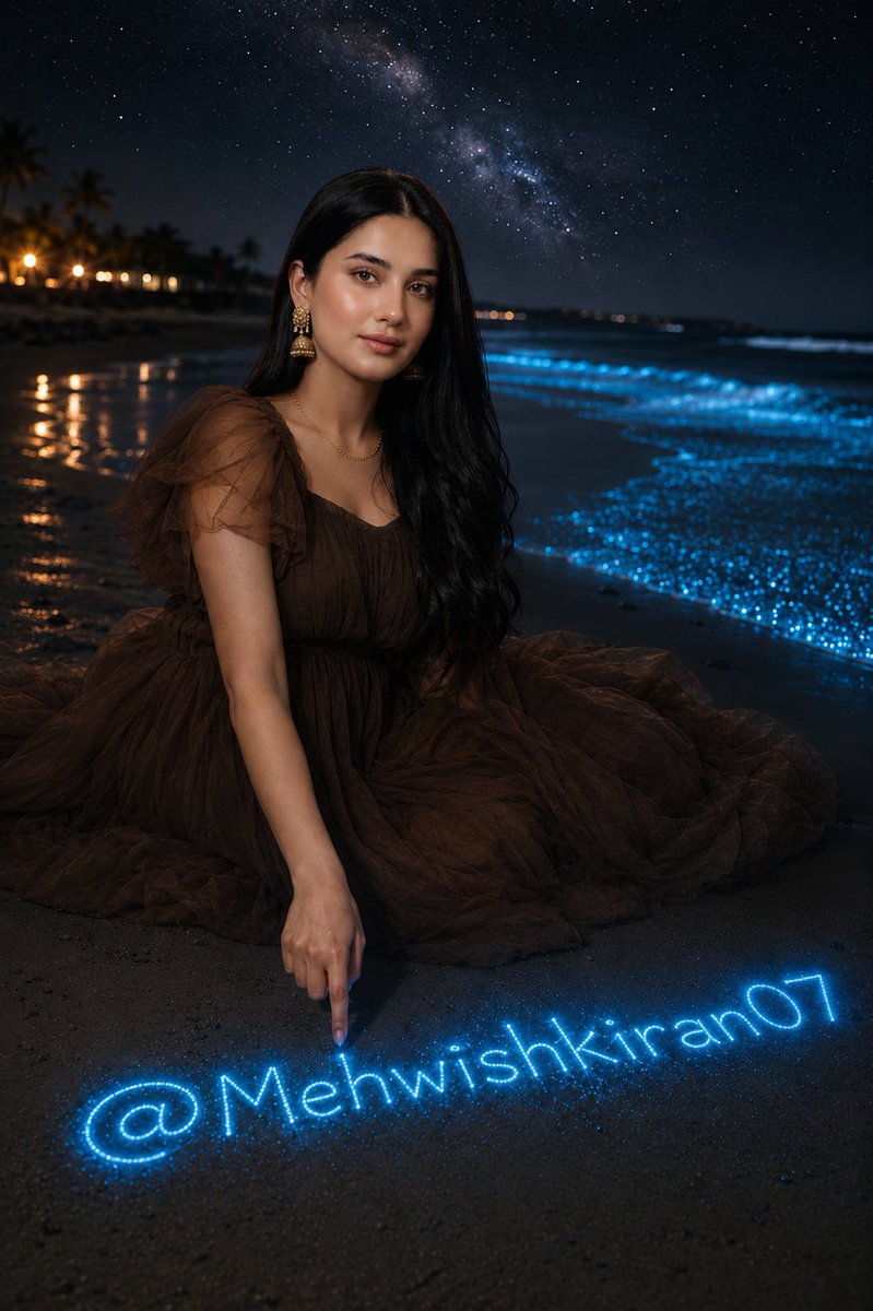 Bioluminescent Beach Night Portrait preview image