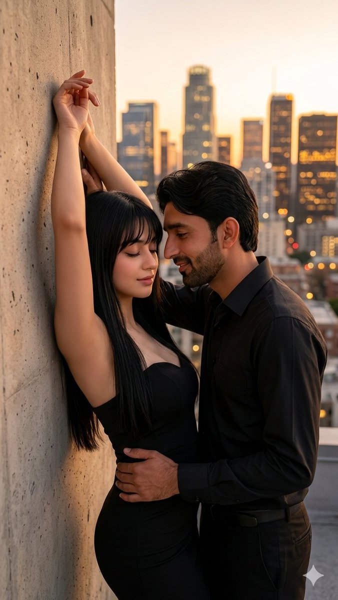 Romantic Rooftop Golden Hour Portrait preview image