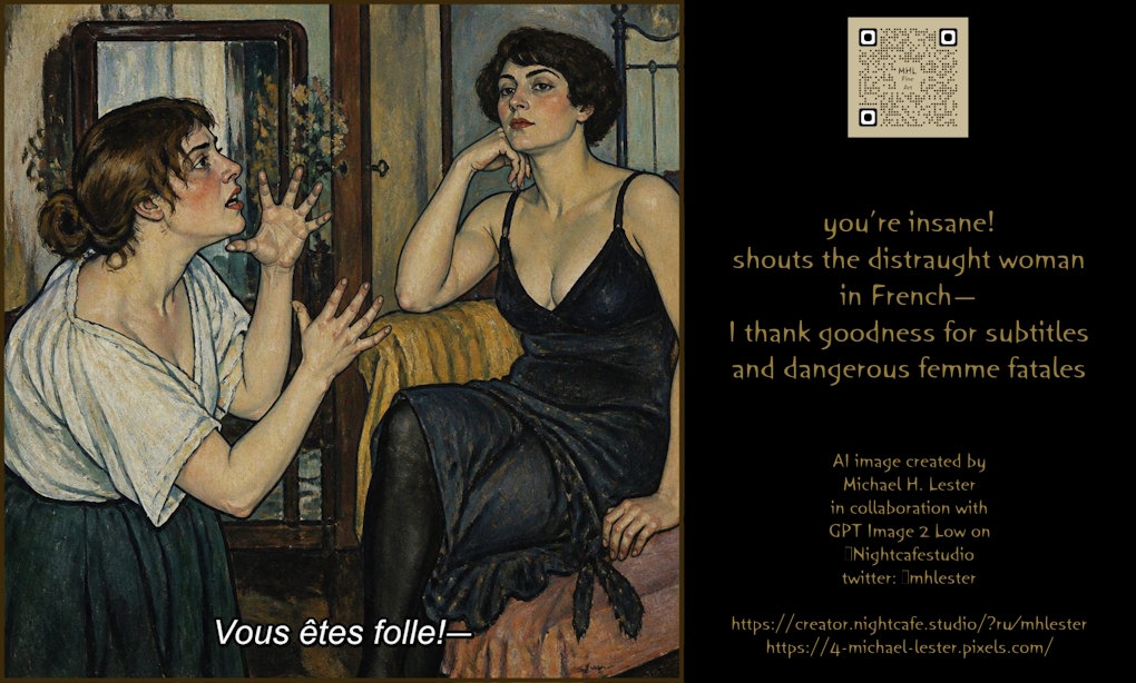 French Femme Fatale Poetry Poster preview image