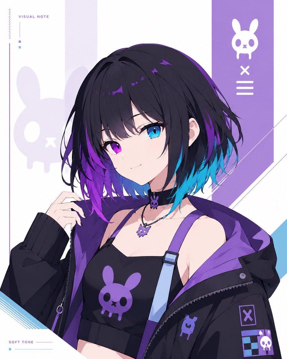 Minimal Cyber Bunny Character Card preview image