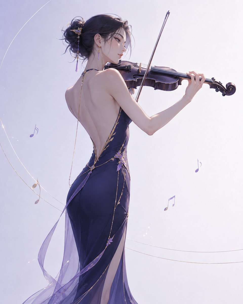 Elegant Violinist Minimalist Illustration preview image