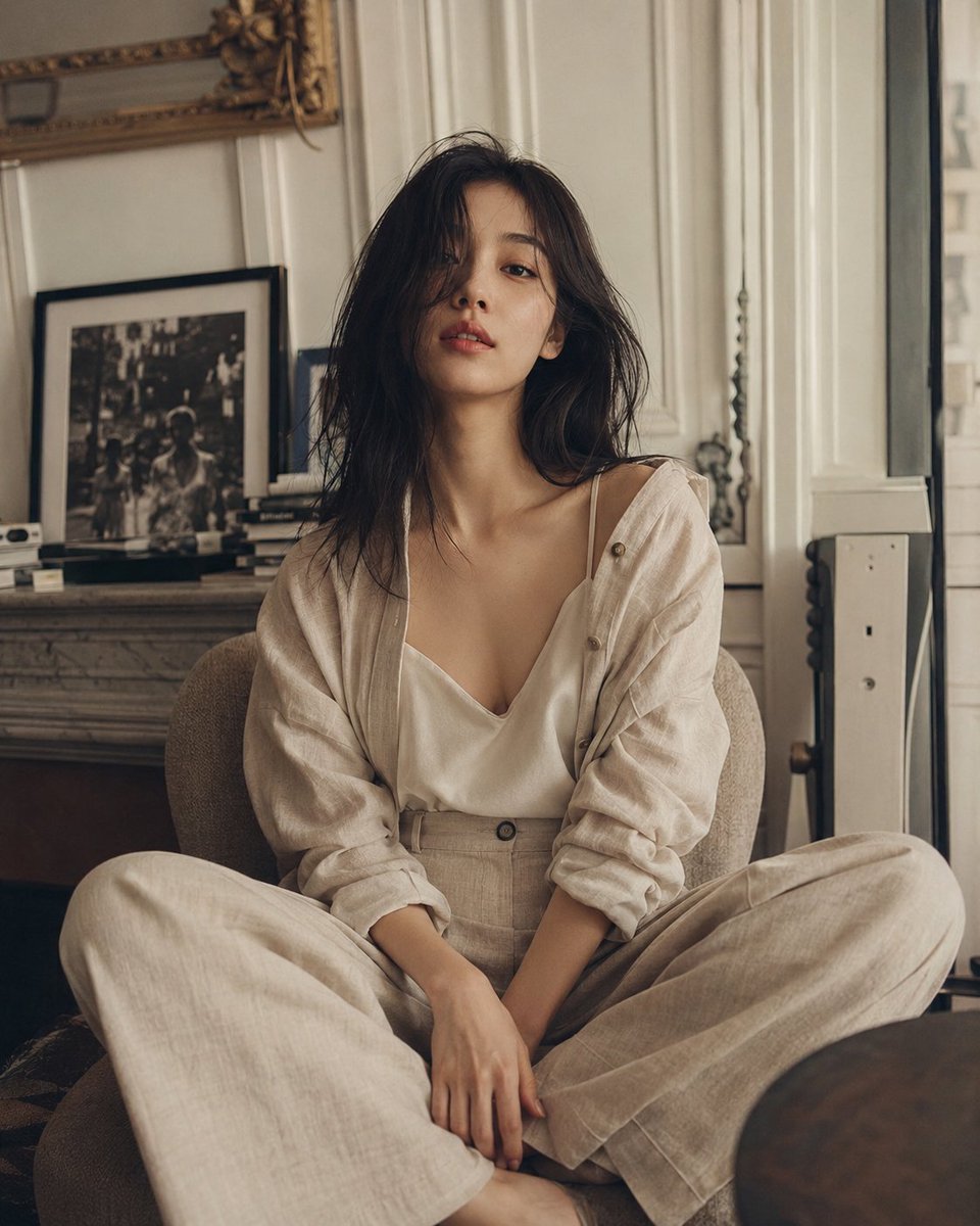Parisian Linen Editorial Portrait preview image