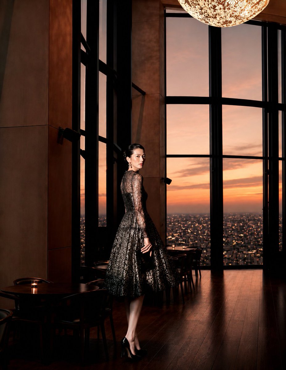 Skyscraper Restaurant Fashion Editorial preview image