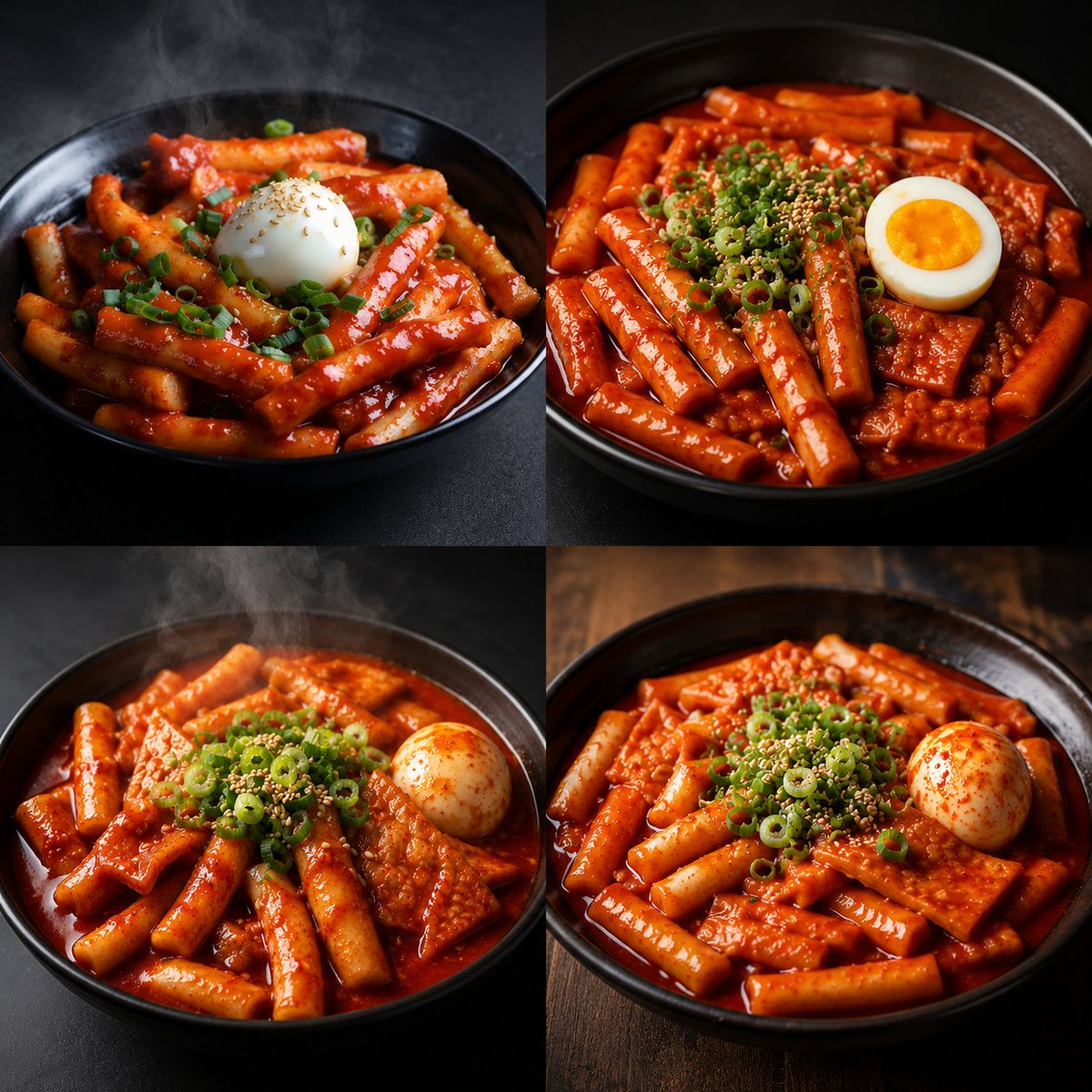 Four-Panel Tteokbokki Comparison preview image