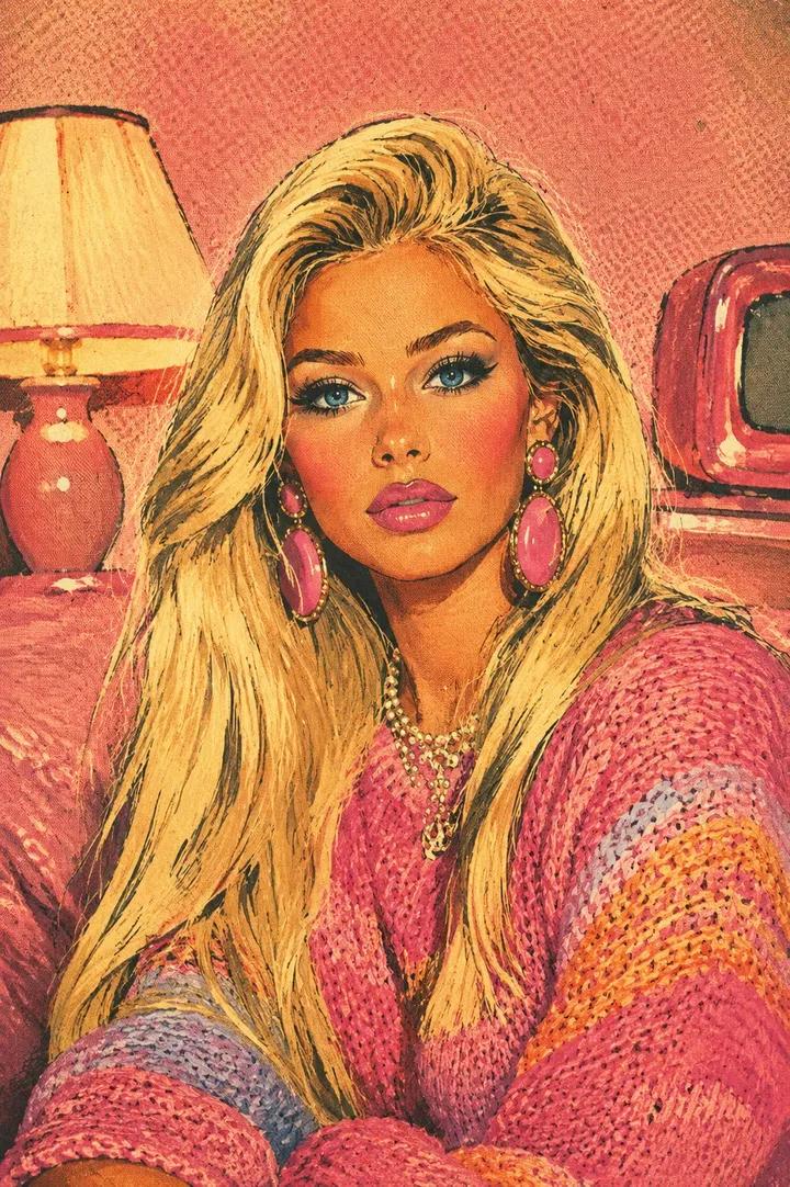 Retro Blonde Magazine Portrait preview image