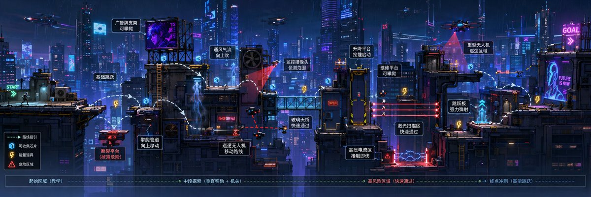 超宽水平游戏关卡概念预览图