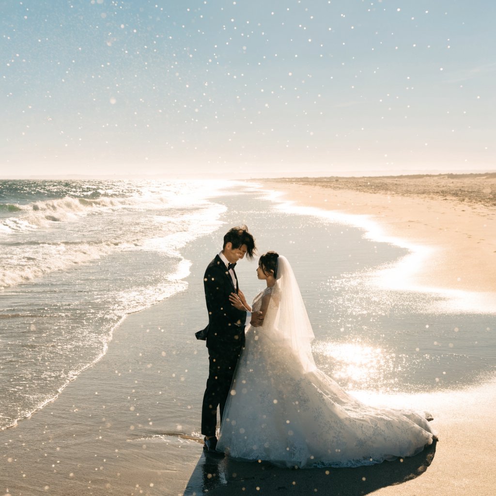 Golden Beach Wedding Portrait preview image