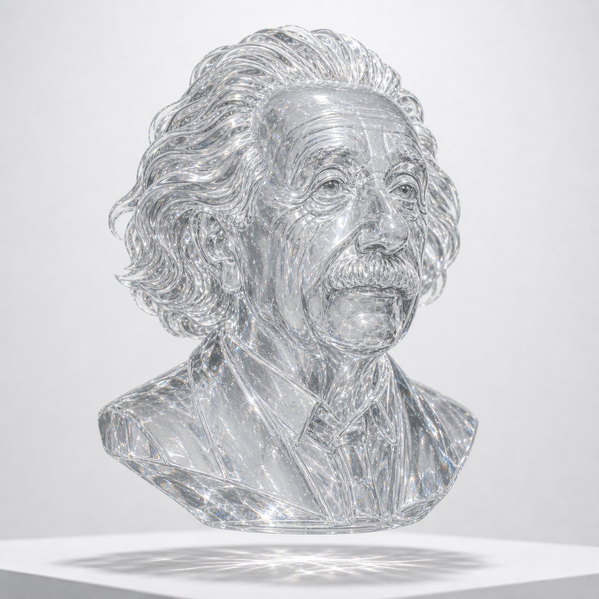 水晶玻璃雕塑胸像渲染预览图