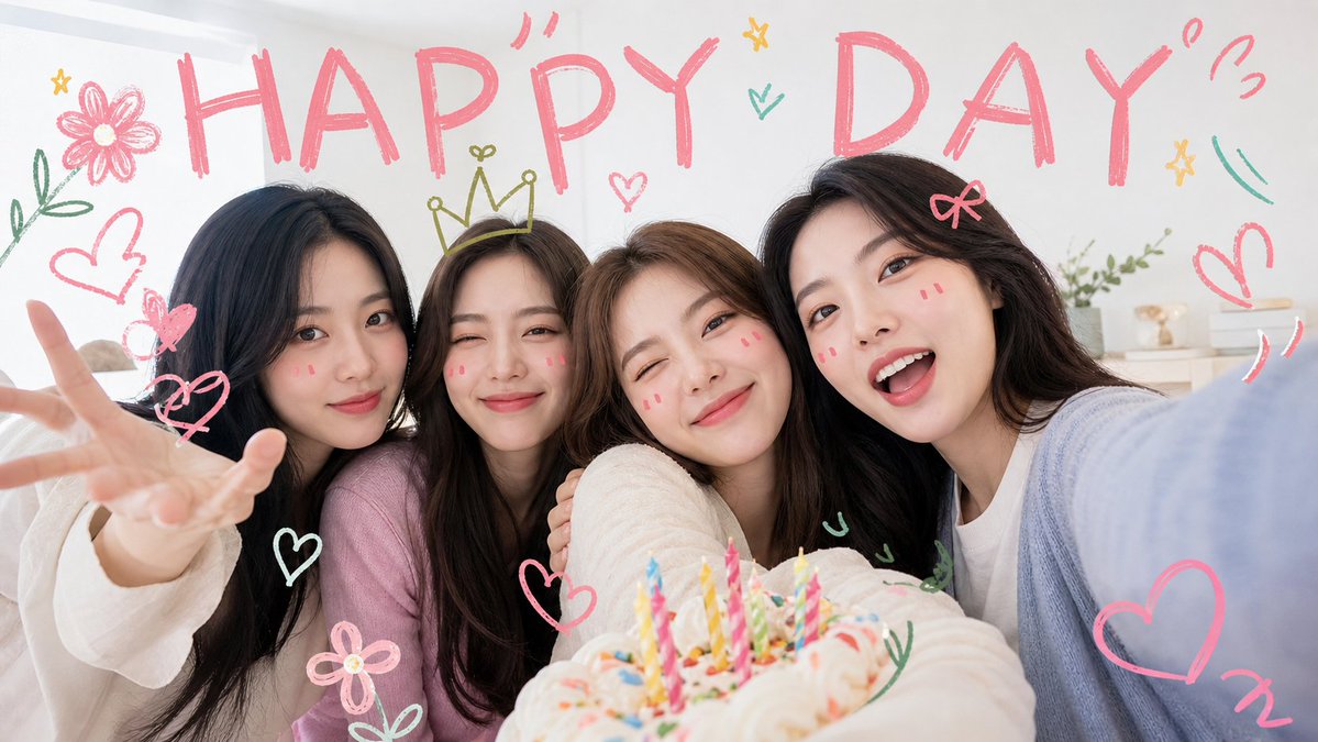 可爱生日团体自拍预览图