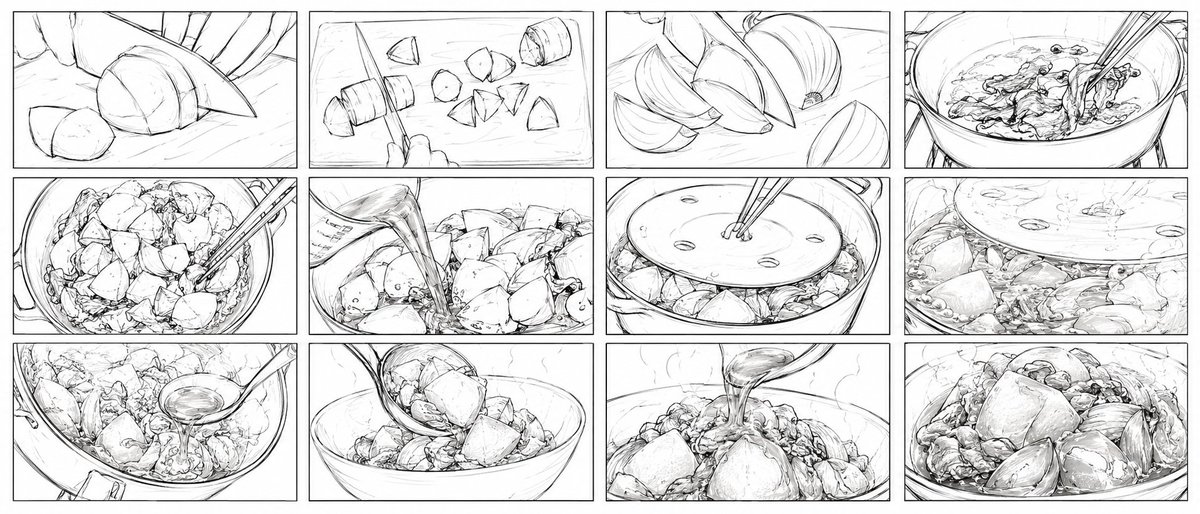 Nikujaga Anime Cooking Storyboard preview image