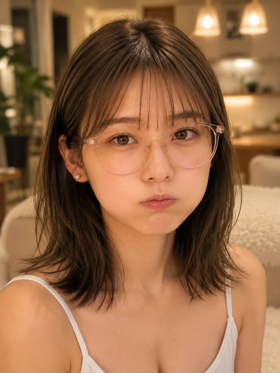 温暖的室内嘟嘴自拍肖像预览图