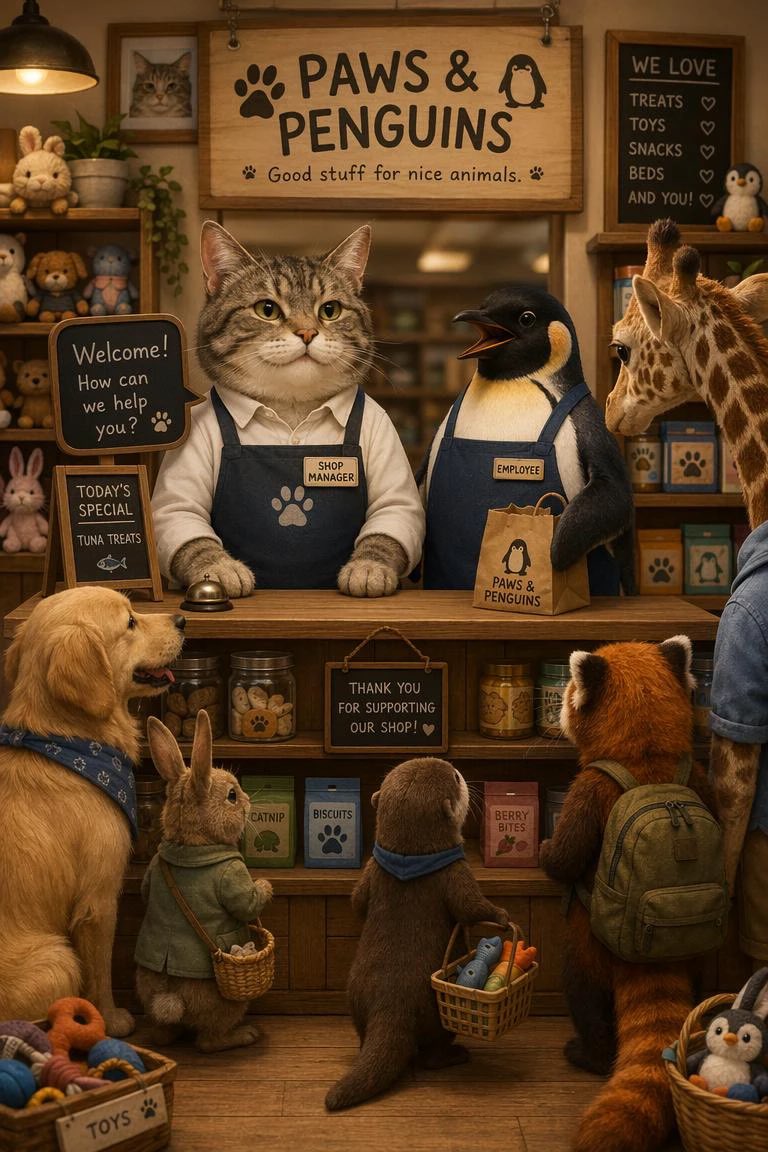 猫经理和企鹅职员预览图