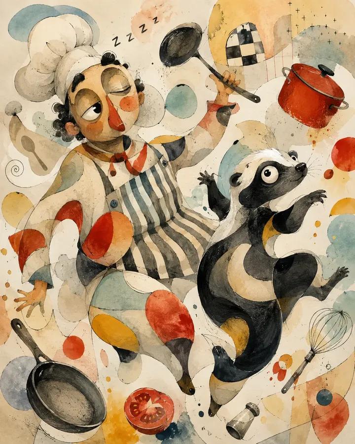 抽象生物形态混合媒体绘画预览图像