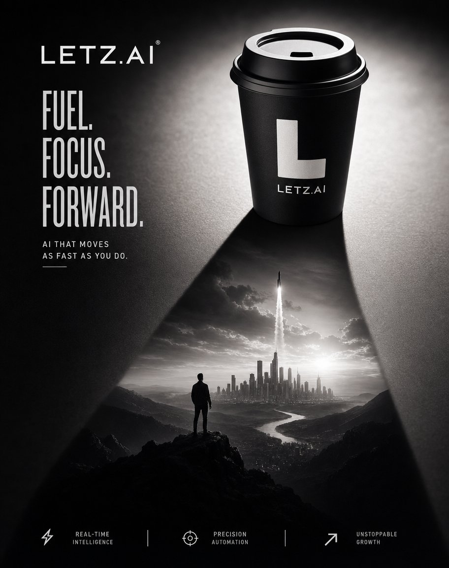 Monochrome AI Coffee Poster preview image