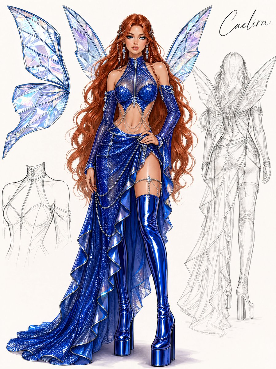 奢华时尚服装概念插画预览图