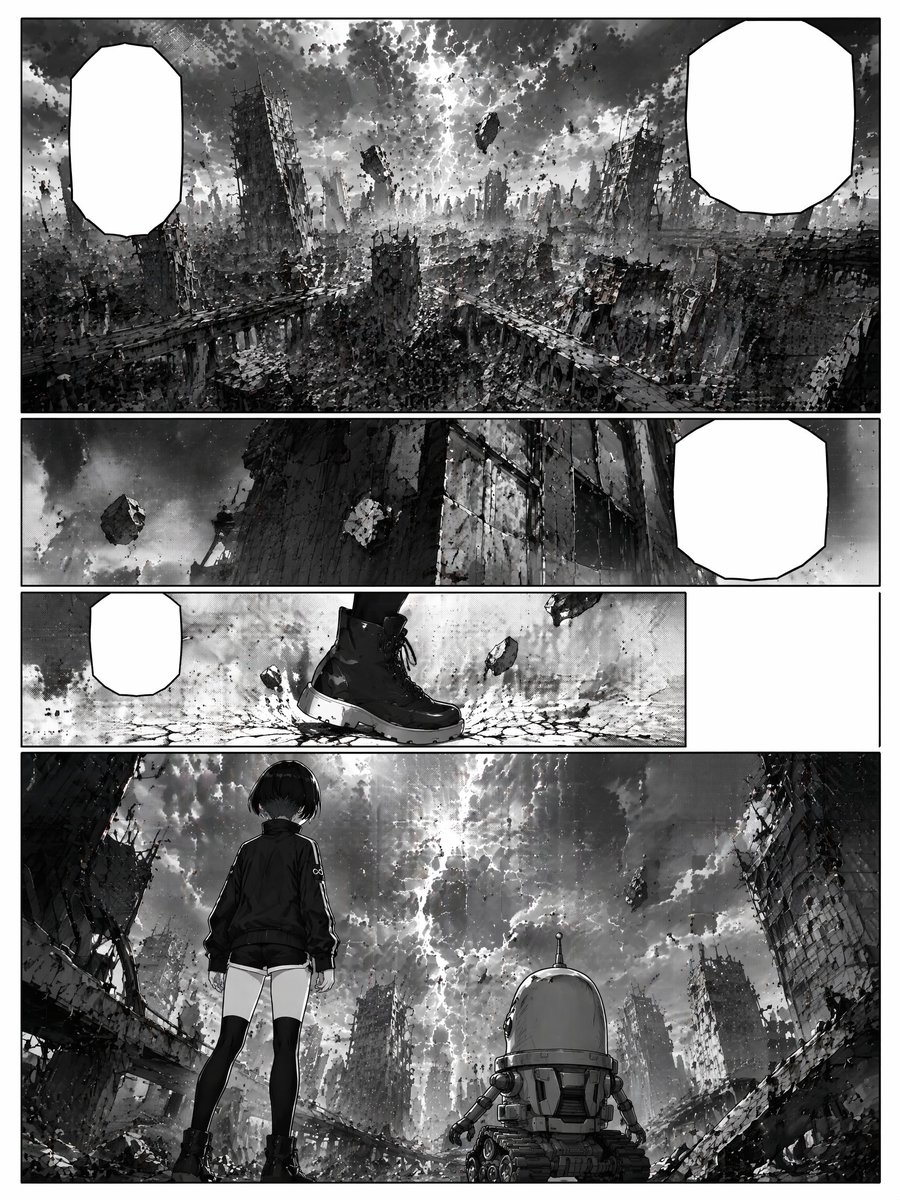 毁坏的科幻漫画页面预览图