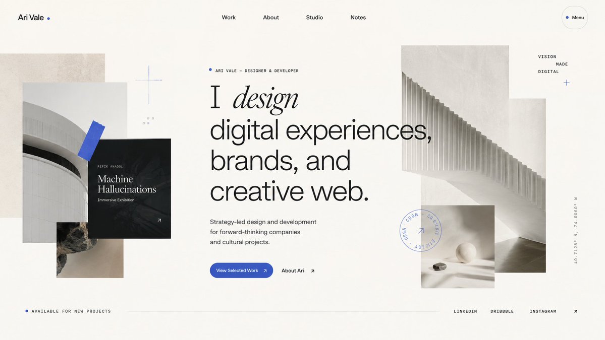 Minimalist Designer Portfolio Homepage preview image