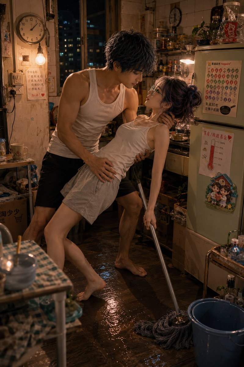 Romantic Mopping Slip in Rental Kitchen preview image