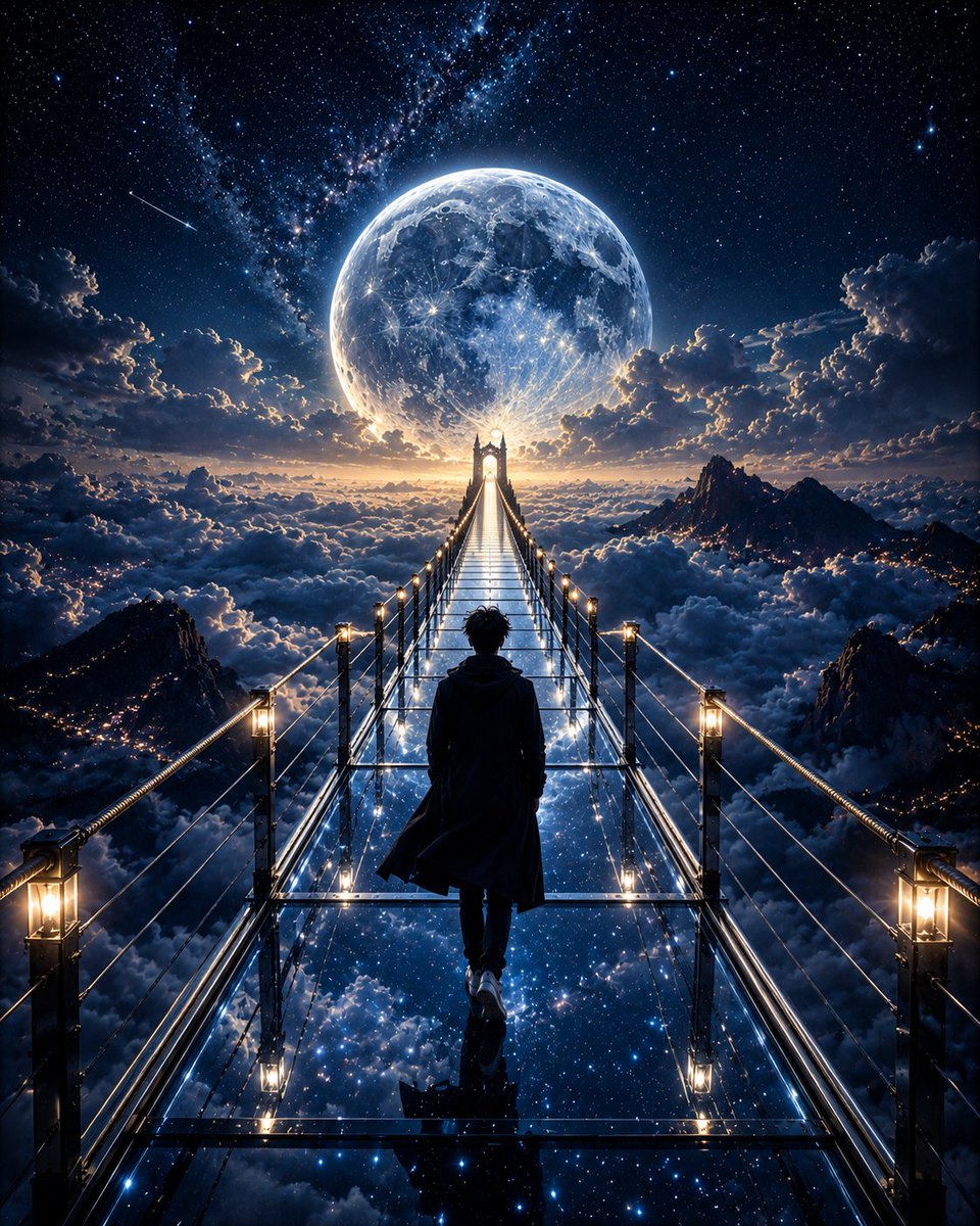 月光玻璃桥幻想场景预览图像