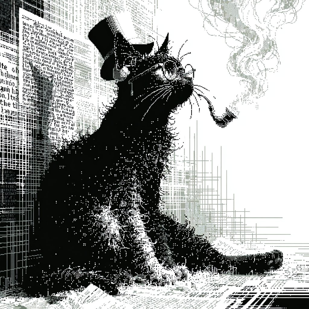 维多利亚像素艺术吸烟猫预览图像