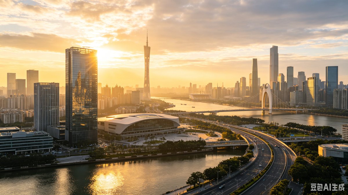 广州日落天际线预览图