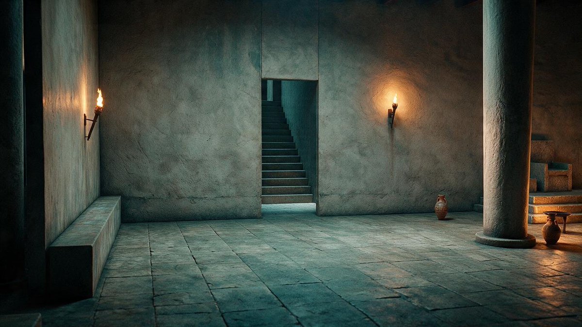 Ancient Torchlit Stone Antechamber preview image