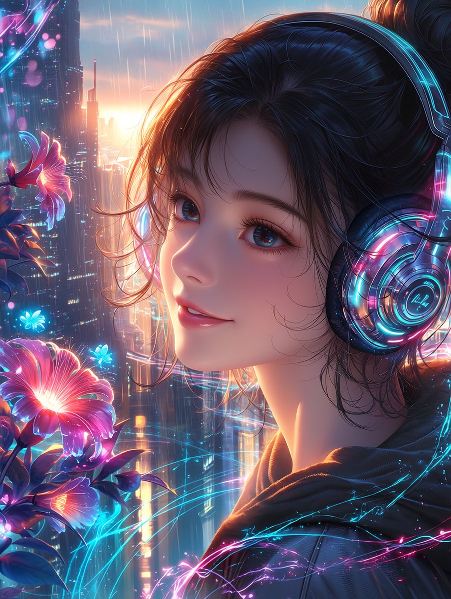 永恒花朵赛博朋克肖像预览图