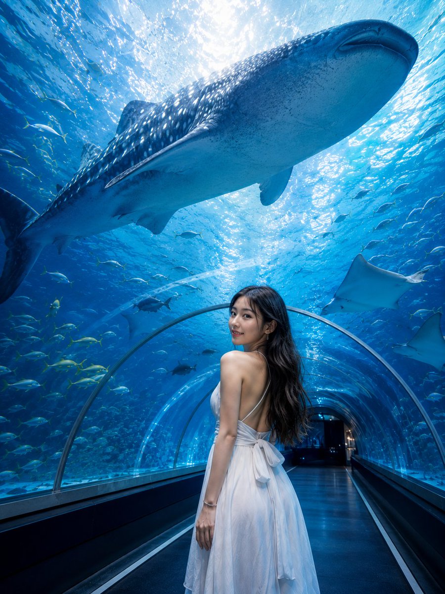 水下鲸鲨水族馆肖像预览图像