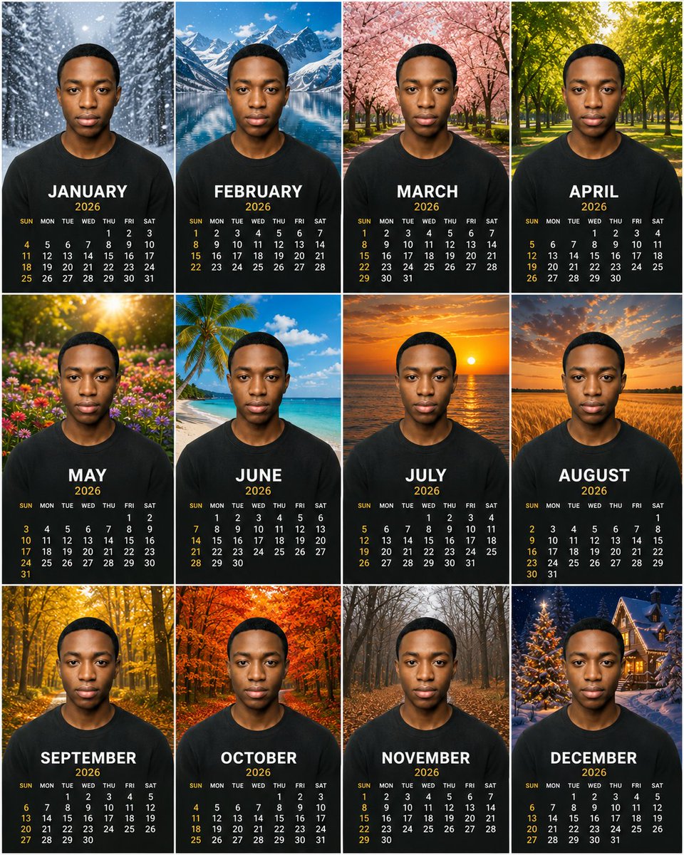 Personalized 2026 Portrait Calendar preview image