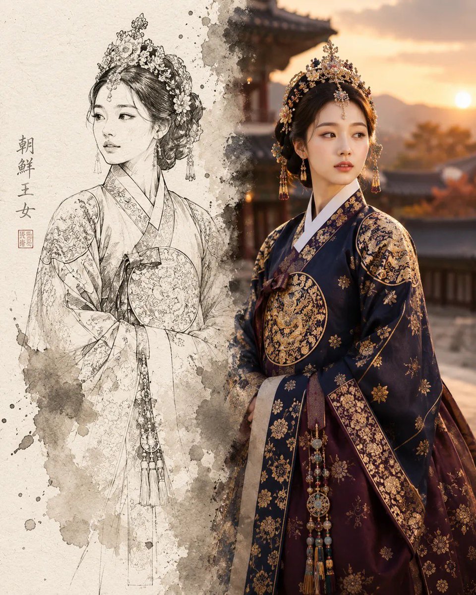 朝鲜王朝素描现实分割预览图像