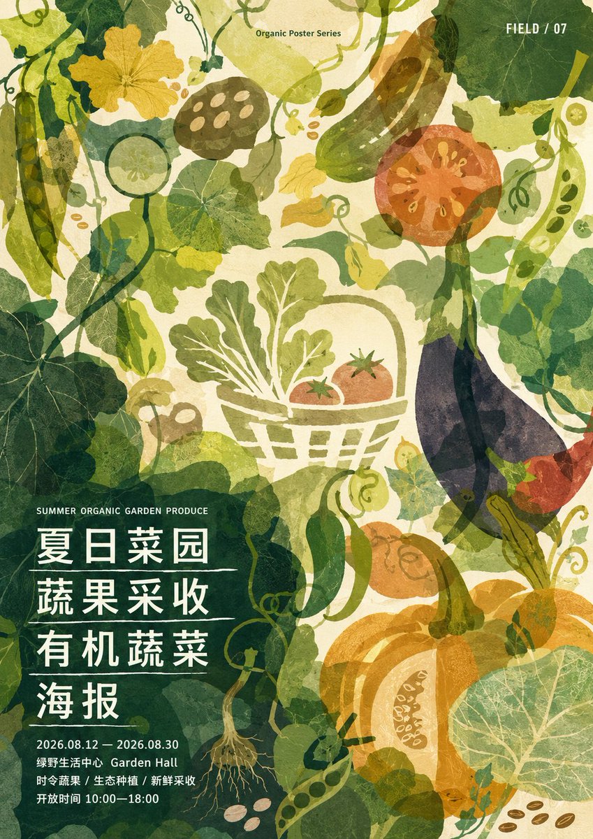 浓密的有机花园丰收海报预览图