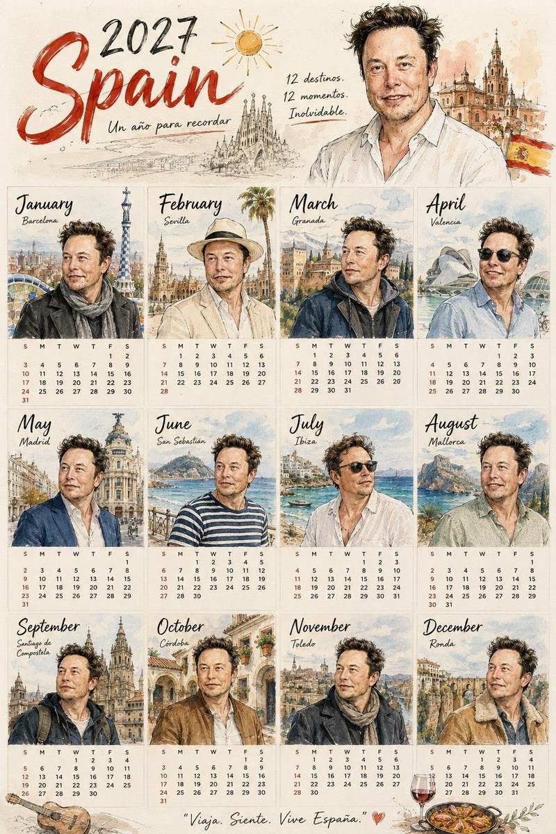 Illustrated Tourist Calendar Poster preview image