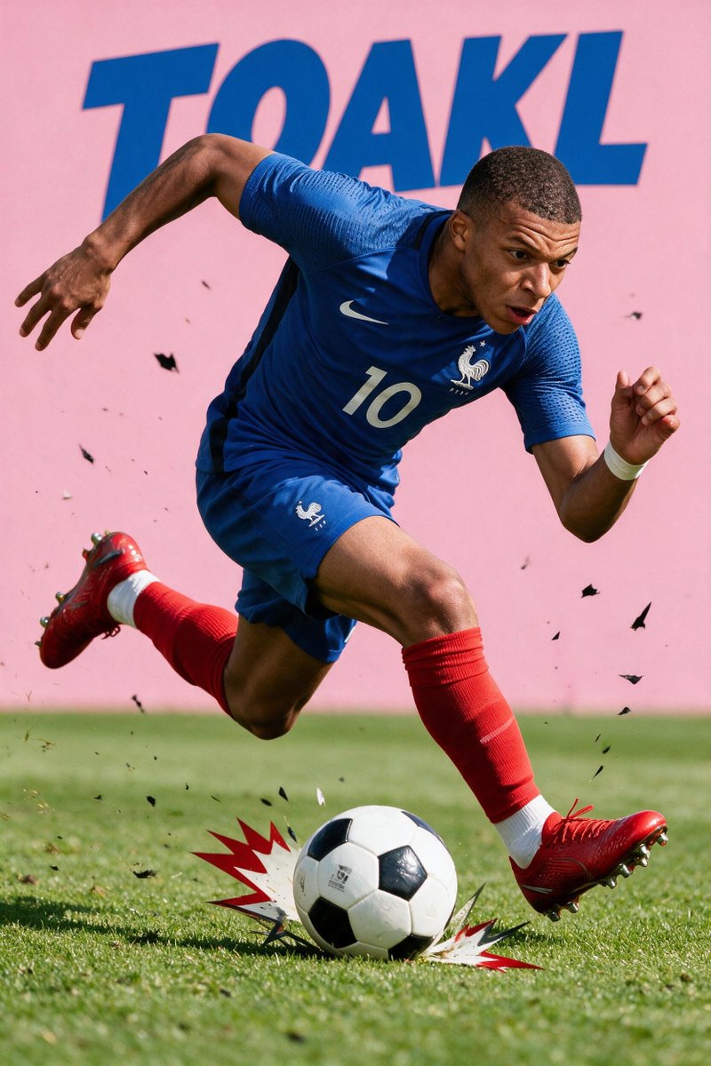 Mbappé Sprinting Soccer Action preview image