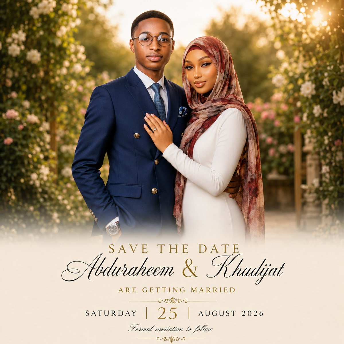 Luxury Garden Save-the-Date Card preview image