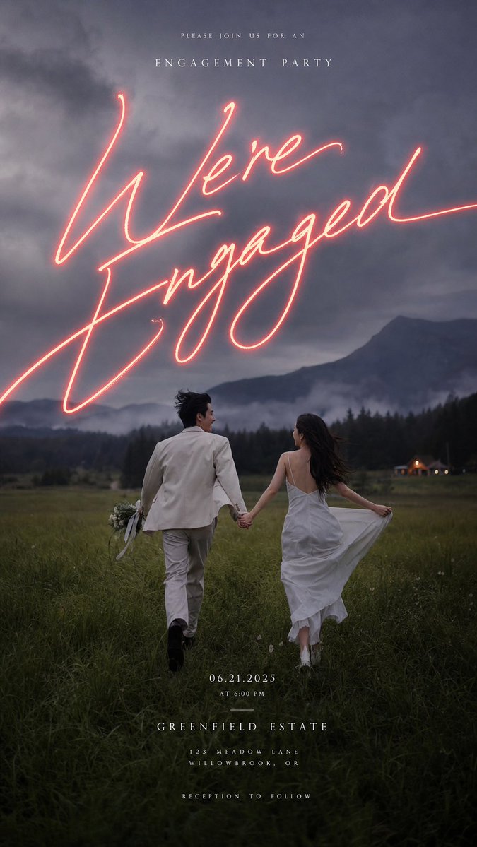 Moody Engagement Party Invitation preview image