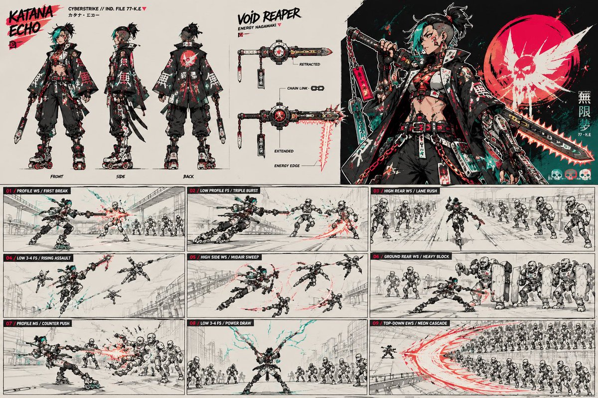赛博朋克武士角色表预览图像
