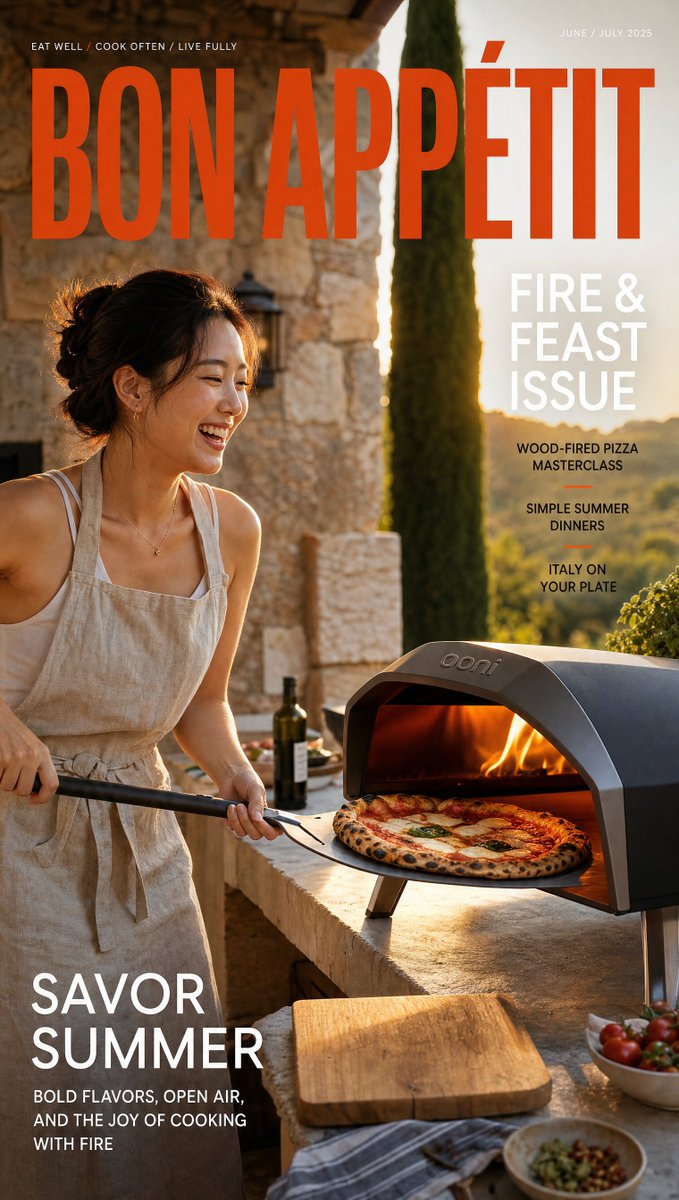 Outdoor Pizza Lifestyle Magazine Cover preview image