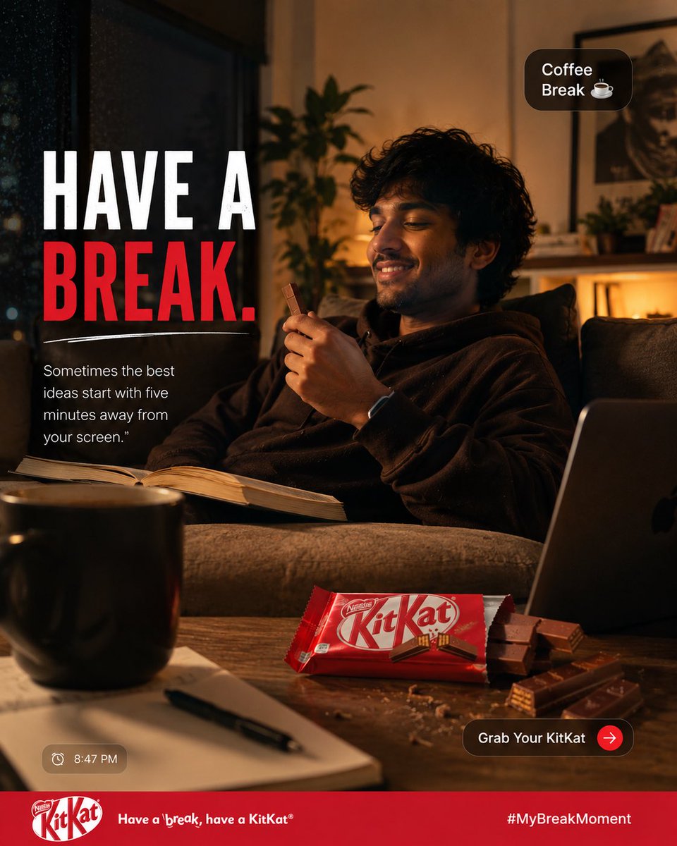 高级 KitKat UGC 广告海报预览图