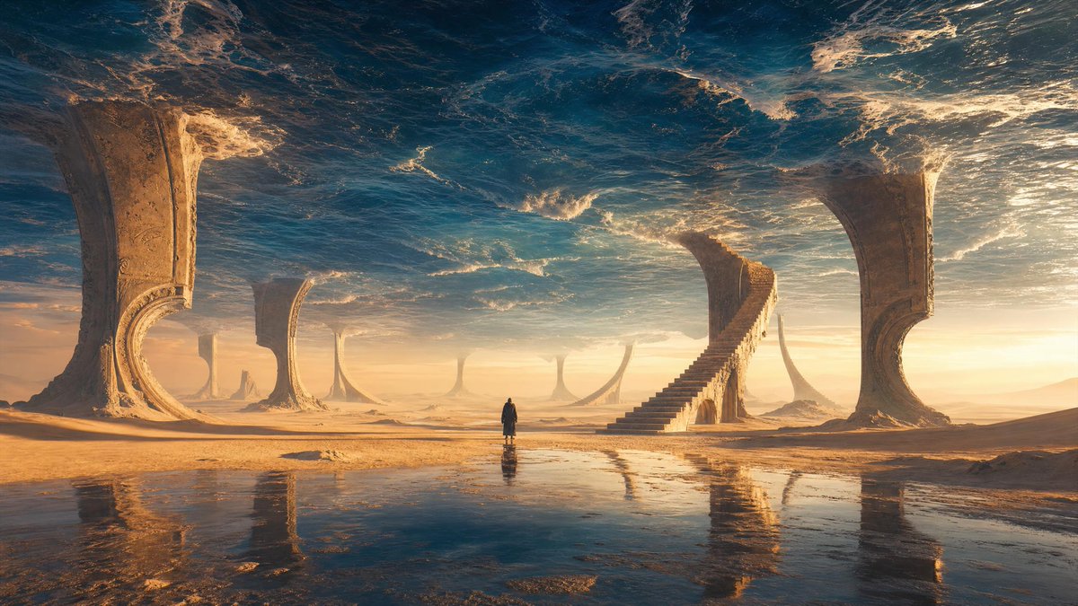 超现实沙漠海洋地平线预览图