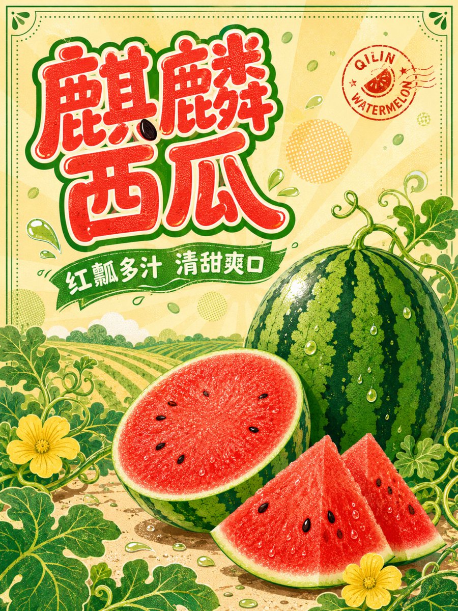 麒麟西瓜商业海报预览图
