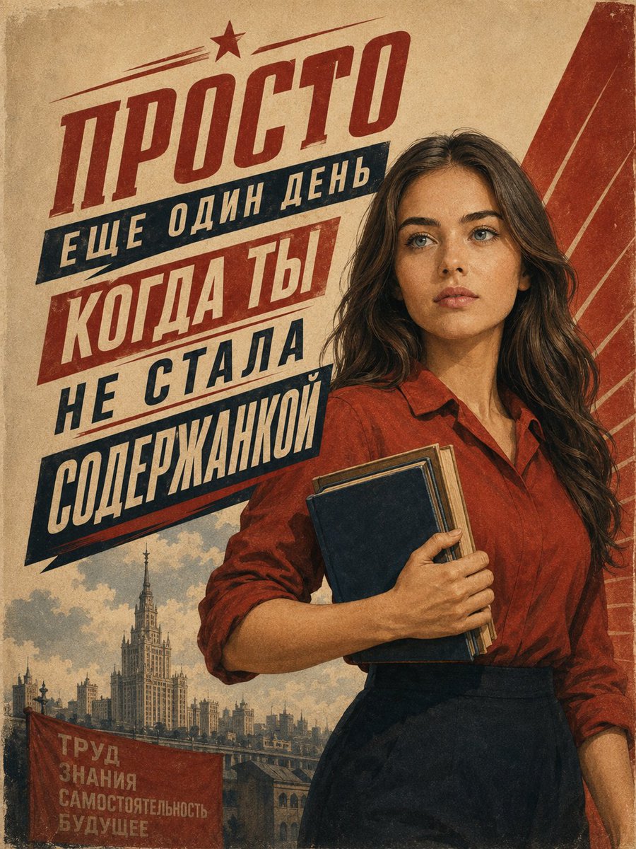 Vintage Soviet Student Propaganda Poster preview image