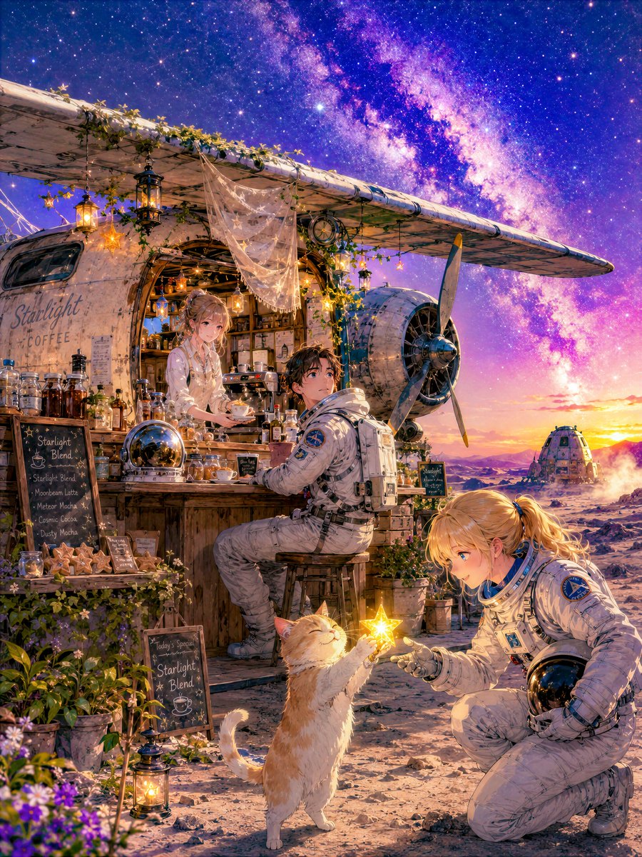 月亮飞机星光咖啡馆预览图像