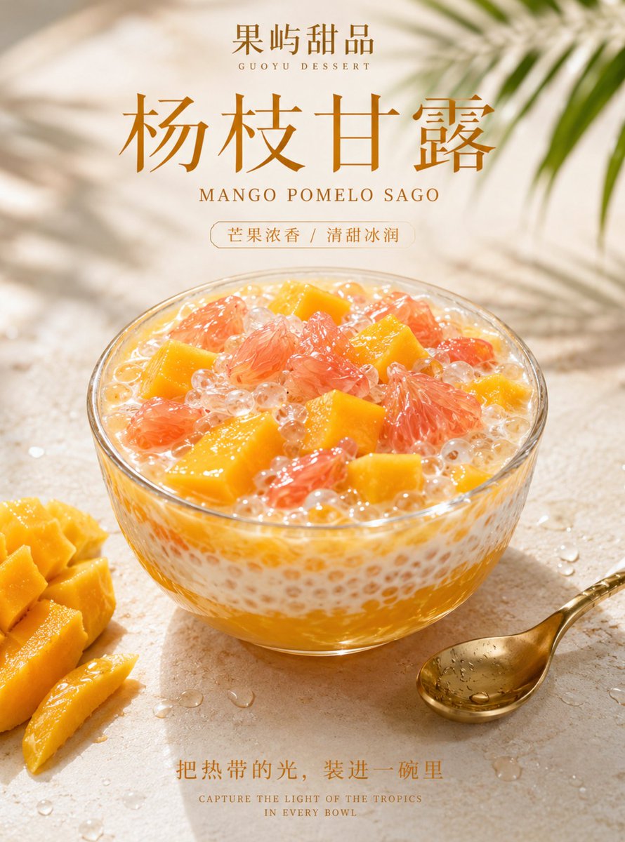 Premium Mango Pomelo Sago Dessert Poster preview image