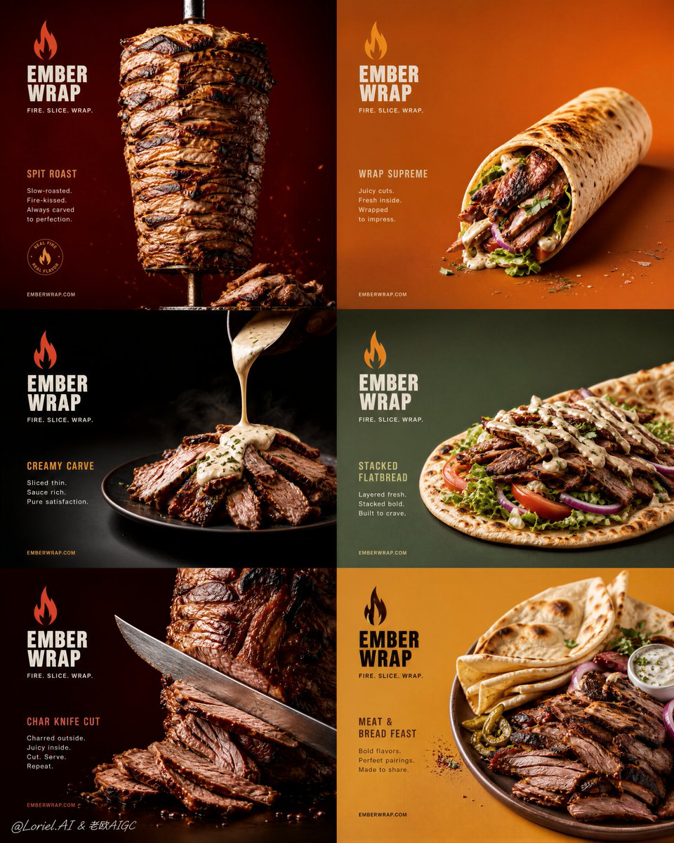 Premium 6-Panel Grilled Meat Campaign preview image
