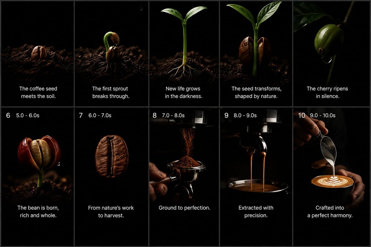 Cinematic Coffee Journey Storyboard preview image