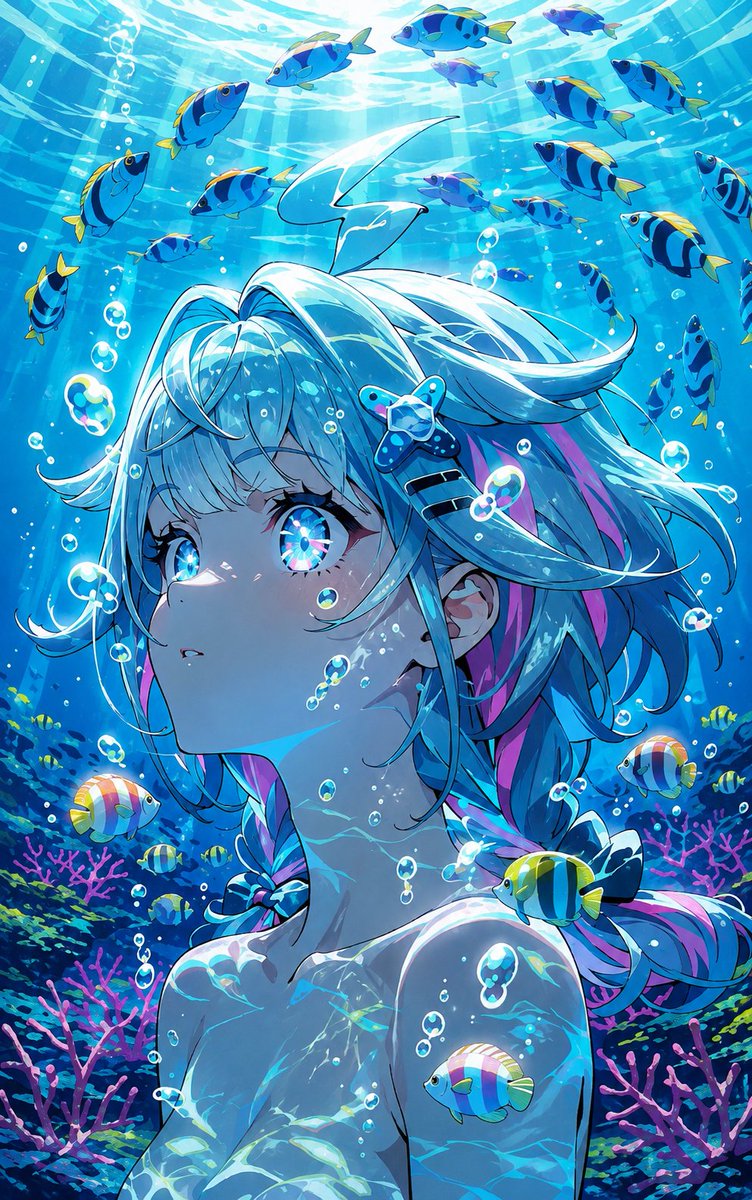 水下动漫美人鱼肖像预览图