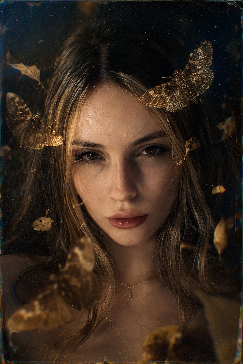 Aged Celluloid Film Moths Portrait preview image