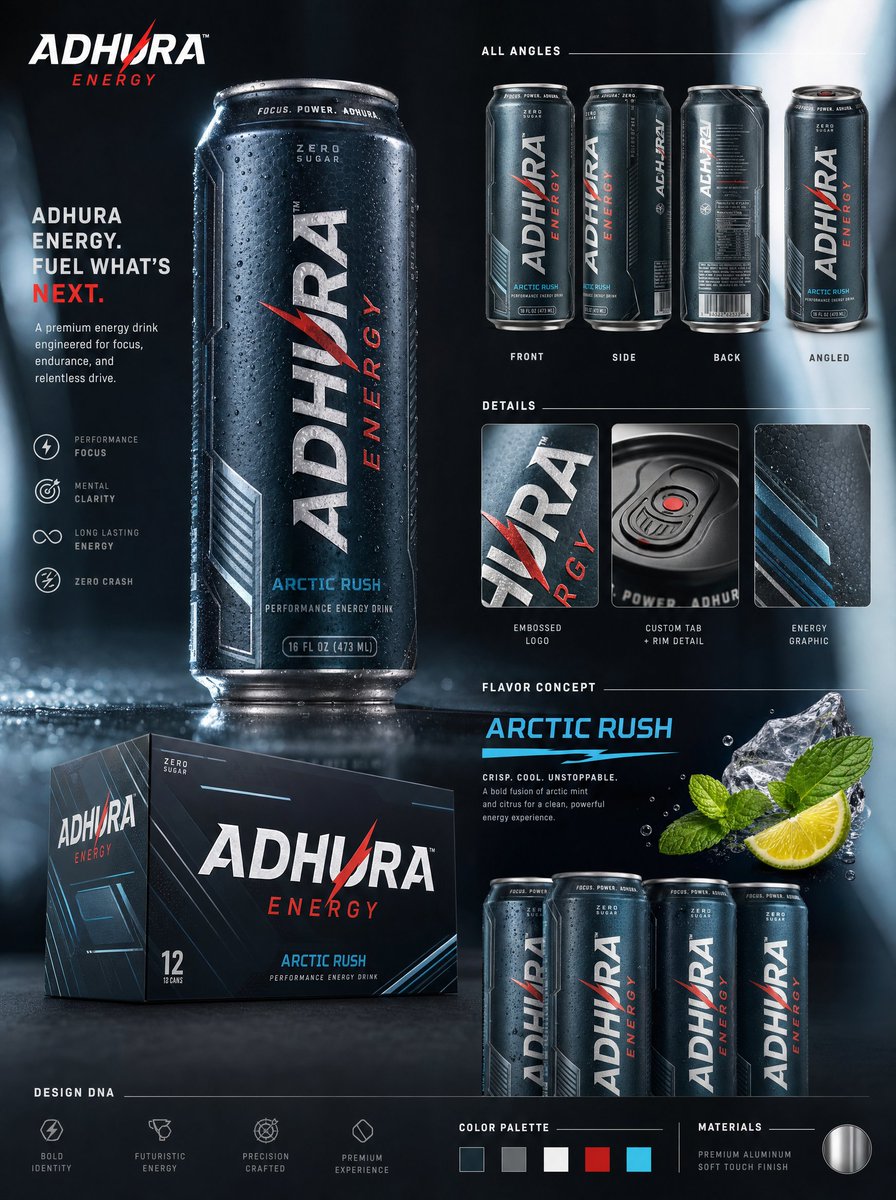 Premium Energy Drink Brand Concept preview image